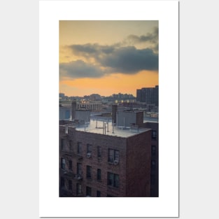 Harlem Sunset Buildings Yankee Stadium New York City Posters and Art